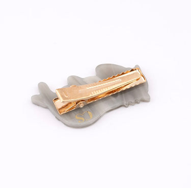 Barrette Chat Gris
